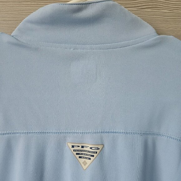 Columbia Mens Blood N Guts LS Tee Omni Shield Shade UPF 30 Light Blue Size M NEW - Picture 14 of 16